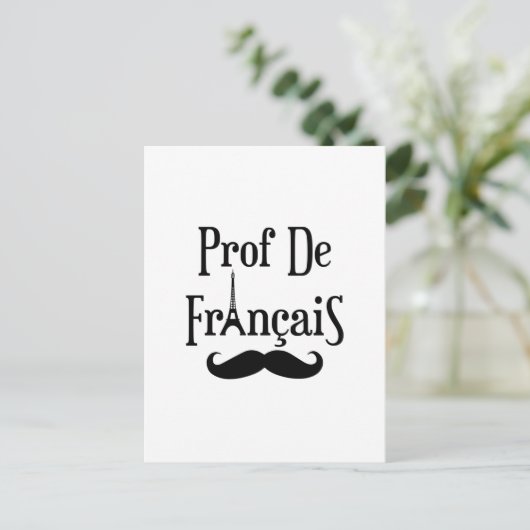 Frans leraar professor Prof. de Francais Briefkaart (Staand voorkant)