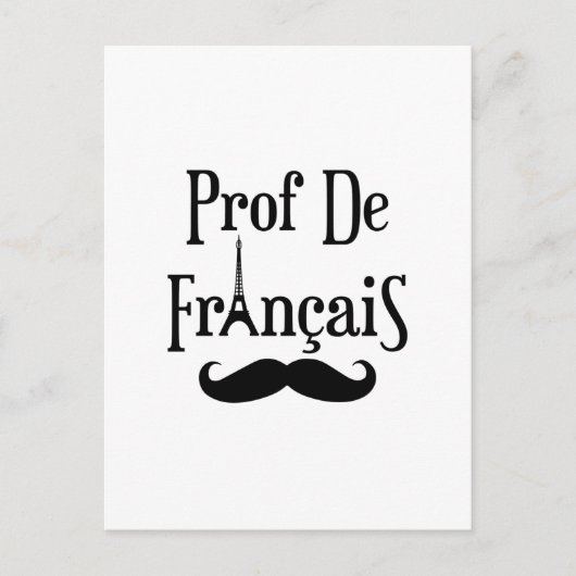 Frans leraar professor Prof. de Francais Briefkaart (Voorkant)