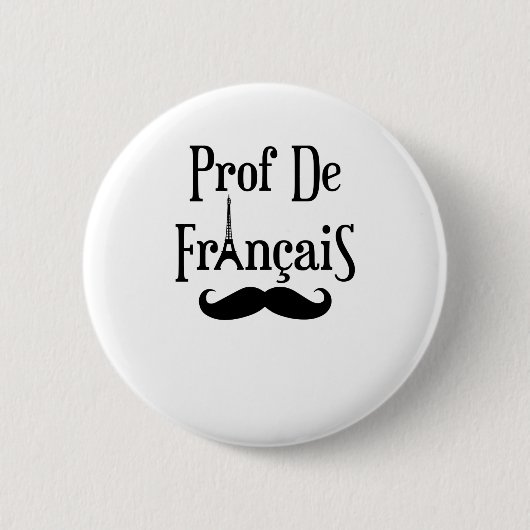 Frans leraar professor Prof. de Francais Ronde Button 5,7 Cm (Voorkant)