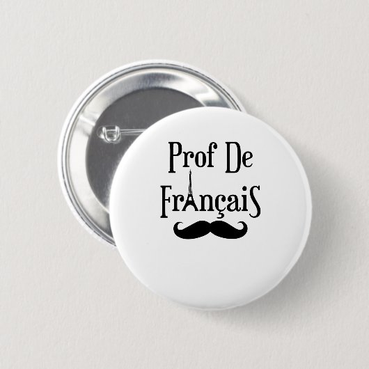 Frans leraar professor Prof. de Francais Ronde Button 5,7 Cm (Voorkant /achterkant)