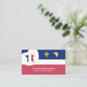 Frans Leraar Visitekaartje met Frankrijk Kaart (Staand voorkant)