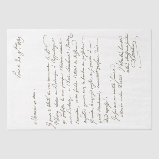  Frans Letter Botanical Gardens Script Tissuepapier (Voorkant)