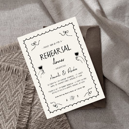 Frans leuk handgetekende grillige repetitie diner kaart