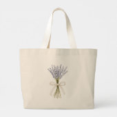 Frans Lichtblauwe Crème Envelope Hart Bloem Grote Tote Bag (Achterkant)