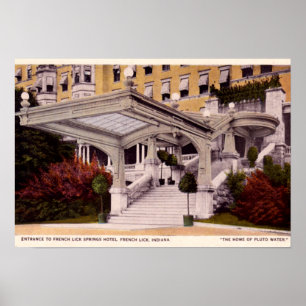 Frans Lick Indiana Springs Hotel Entrance Poster
