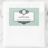 Frans lijst blauw monogram uit de stad geschenkzak rechthoekige sticker (Tas)