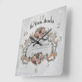 Frans  lijst met rozen vierkante klok (Hoek)