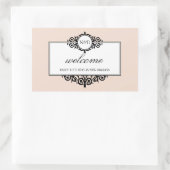 Frans lijst roze monogram uit de stad geschenkzak rechthoekige sticker (Tas)