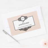 Frans lijst roze monogram uit de stad geschenkzak rechthoekige sticker (Envelop)