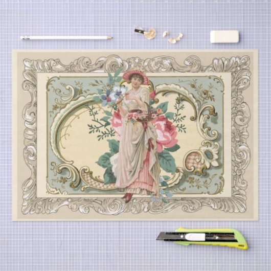 Frans Lijst ventilator Roos verkoper Tissuepapier (Craft)