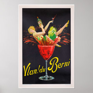 Frans liqueur Alcohol Art Deco Poster