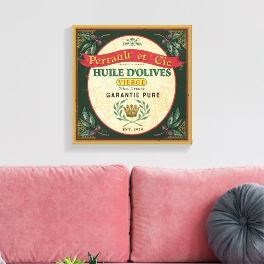 Frans Look Olijfolie Label Art Canvas (Insitu (Woonkamer))