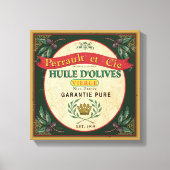 Frans Look Olijfolie Label Art Canvas (Voorkant)