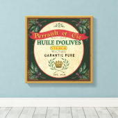 Frans  Look Olijfolie Label Art Canvas Afdruk (Insitu (Houten vloer))