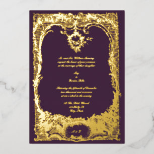  Frans Louis XV Rococo Wedding Folie Uitnodiging