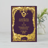  Frans Louis XV Rococo Wedding Folie Uitnodiging (Staand Voorkant)