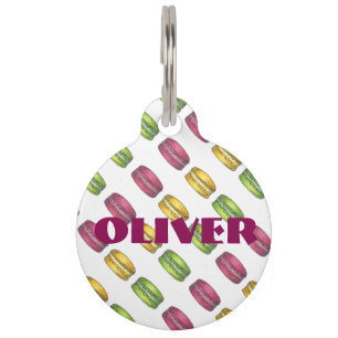 Frans Macaron Macarons Cookie Cookies Pet Dog Labe Huisdierpenning