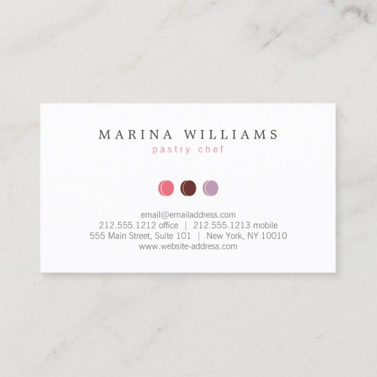 FRANS MACARON TRIO LOGO 3 op Wit Visitekaartje (Achterkant)