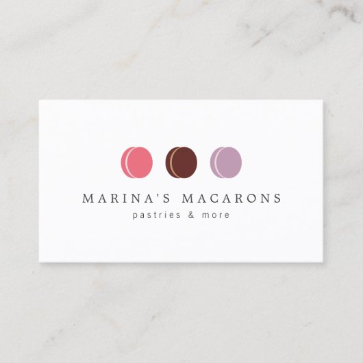 FRANS MACARON TRIO LOGO 3 op Wit Visitekaartje (Voorkant)