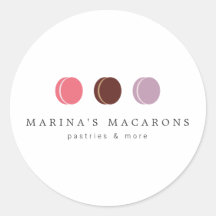 FRANS MACARON TRIO LOGO 3 ronde Stickers