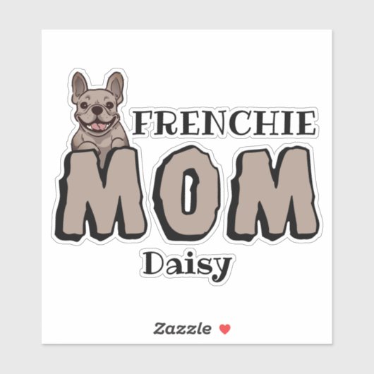 frans mam frans bulldog lover bruin sticker (Vel)