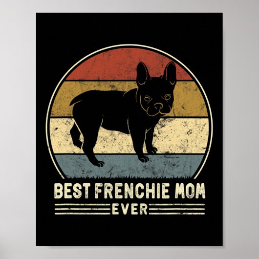 frans mam ooit retro frans bulldog hond mam poster (Voorkant)