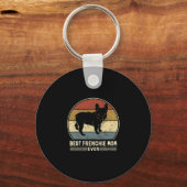 frans mam ooit retro frans bulldog hond mam sleutelhanger (Voorkant)