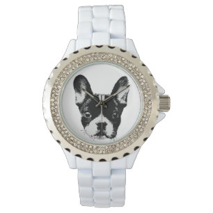 frans mam schattig frans bulldog gezicht horloge
