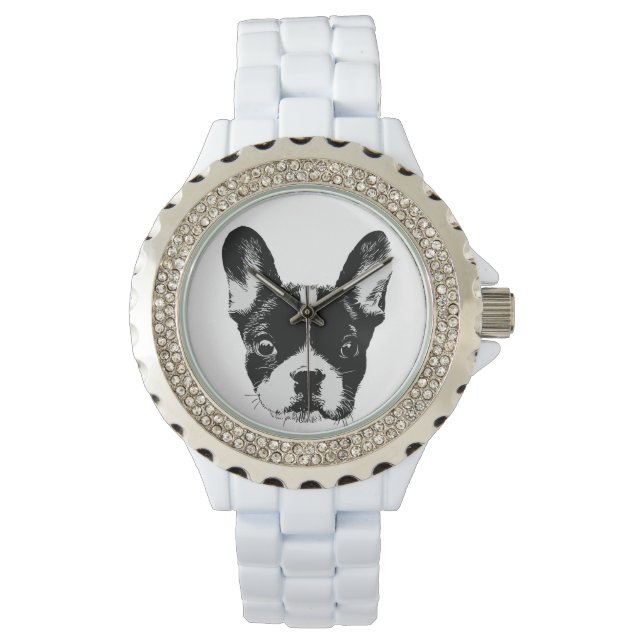 frans mam schattig frans bulldog gezicht horloge (Voorkant)