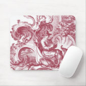 Frans Man en hond Beauful Red Toile Muismat (Met muis)