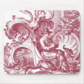 Frans Man en hond Beauful Red Toile Muismat (Voorkant)