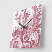 Frans Man en hond Beauful Red Toile Vierkante Klok (Hoek)