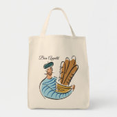 Frans Man Holding Basket of Baguettes Tote Bag (Voorkant)