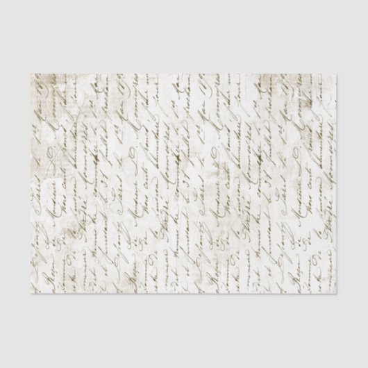 Frans Manuscript handgeschreven Grunge Cursief T Tissuepapier (Voorkant)