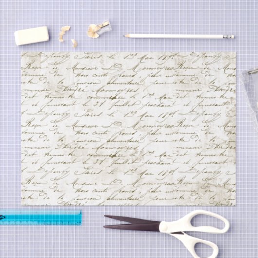 Frans Manuscript handgeschreven Grunge Cursive Tissuepapier (Craft)