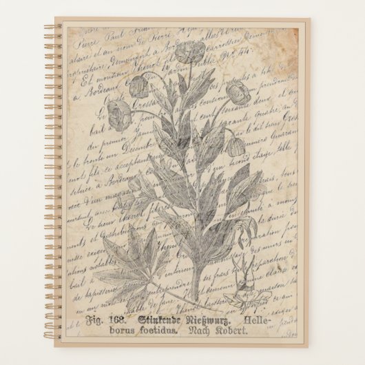 Frans Manuscript Hellebore Botanical Jardin Planner (Voorkant)