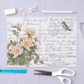Frans Manuscript  Roze Rozenbeest Briefkaart Tissuepapier (Craft)