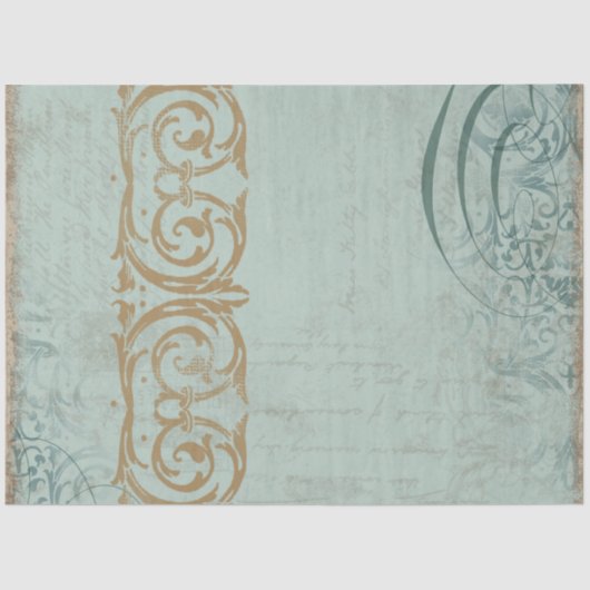  Frans Manuscript scrolt Ephemera ontkoppeling Tissuepapier (Voorkant)