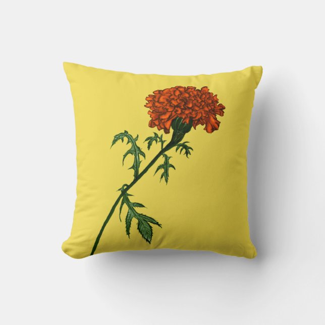 Frans Marigold Flower Art Gardener Kussen (Voorkant)