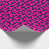 Frans Medieval Fleur-de-Lis Roze Blauw Patroon Cadeaupapier (Hoek)