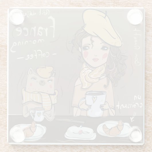 Frans meel glazen onderzetter (Achterkant)