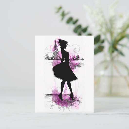 Frans meisje briefkaart (Staand voorkant)