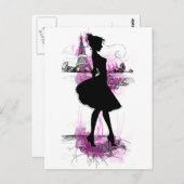 Frans meisje briefkaart (Voorkant / Achterkant)