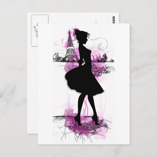 Frans meisje briefkaart (Voorkant / Achterkant)