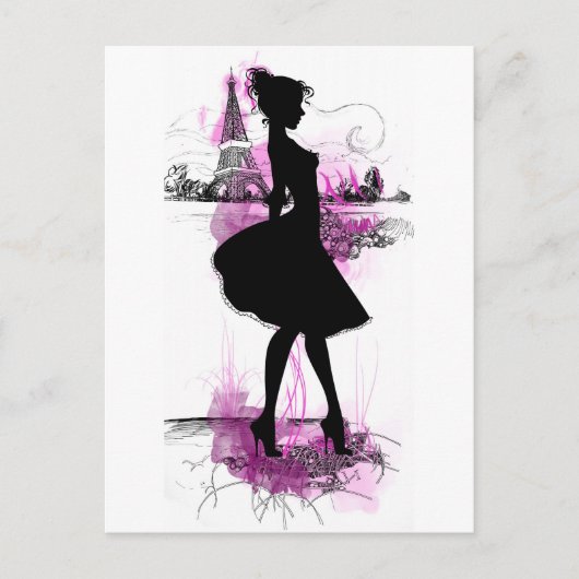 Frans meisje briefkaart (Voorkant)