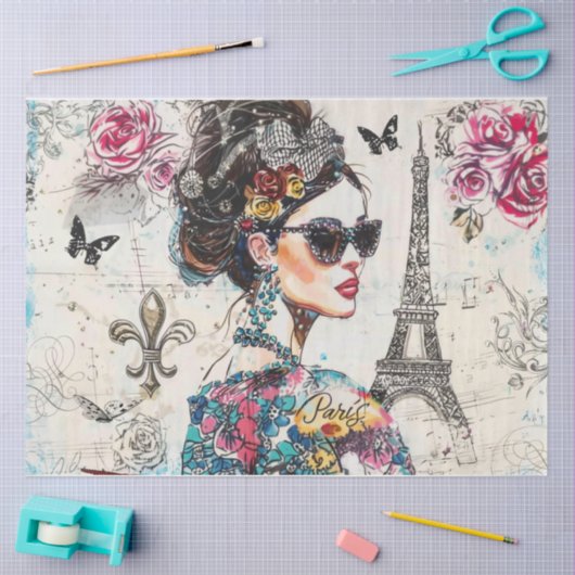 frans meisje een tissuepapier (Craft)