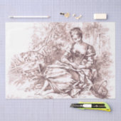 Frans meisje in  landschapsveld tissuepapier (Craft)