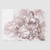 Frans meisje in  landschapsveld tissuepapier (Voorkant)