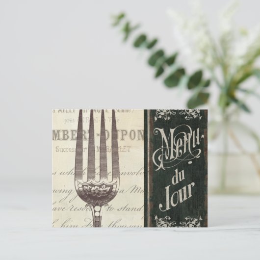 Frans Menu en Fork (Staand voorkant)