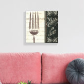 Frans Menu en Fork Canvas Afdruk (Insitu (Woonkamer))